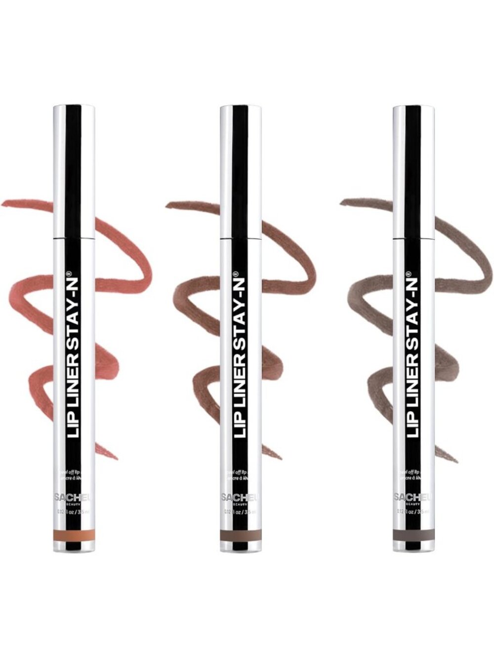 3-Pack Deep Peel Off Lip Stain Set with Long-Lasting Lip Liner - Perfect for